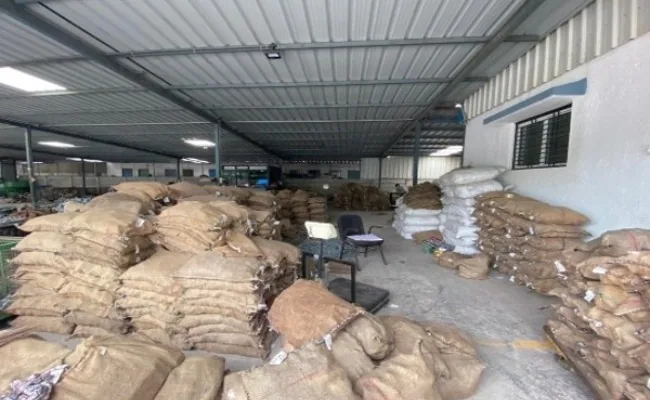 Raw material storage area